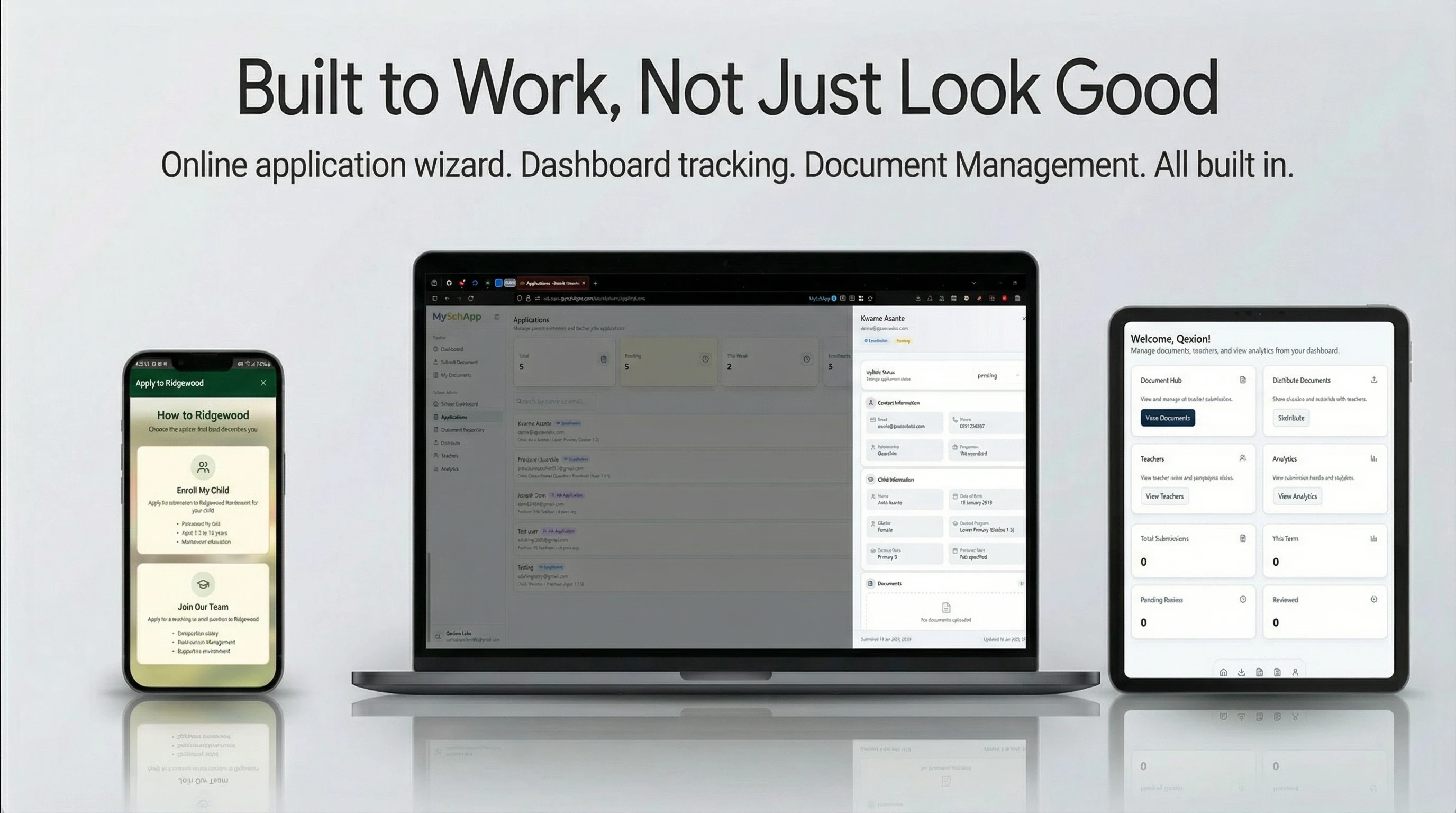 Interactive functionality demonstration of the education platform